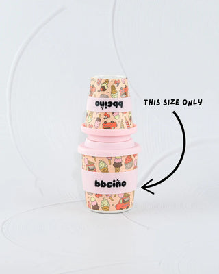 Reusable Bambinocino Bamboo Cup - Scoops in Pink (240ml)