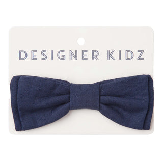 Toby Linen Bow Tie - Navy