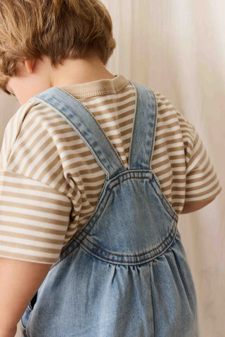 Pima Cotton Wesley Tee - Slim Stripe Brioche/Cloud