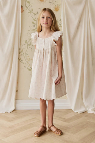 Organic Cotton Muslin Annalise Dress - Pauline Pink
