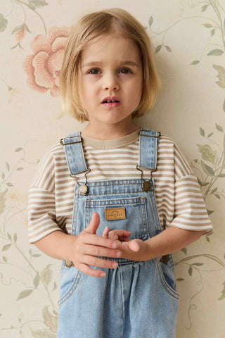 Pima Cotton Wesley Tee - Slim Stripe Brioche/Cloud