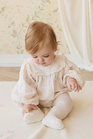 Organic Cotton Muslin Frances Playsuit - Pauline Pink