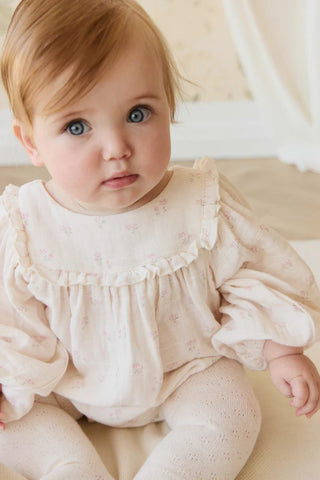 Organic Cotton Muslin Frances Playsuit - Pauline Pink