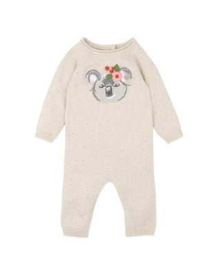CHARLIE KOALA ORGANIC KNITTED ROMPER