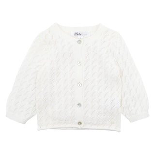 GIRLS CREAM POINTELLE CARDIGAN 3-7 YRS