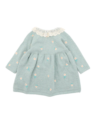 FERN ORGANIC EMB. KNITTED DRESS
