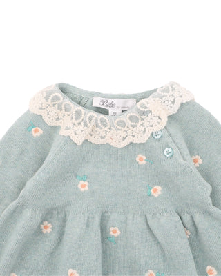 FERN ORGANIC EMB. KNITTED DRESS