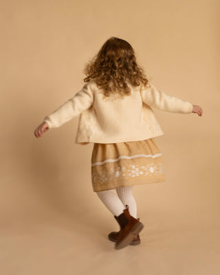 GIRLS CREAM POINTELLE CARDIGAN 3-7 YRS