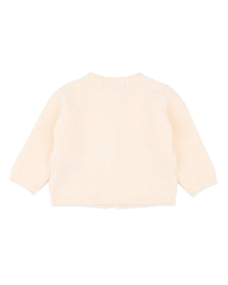 GIRLS CREAM POINTELLE CARDIGAN
