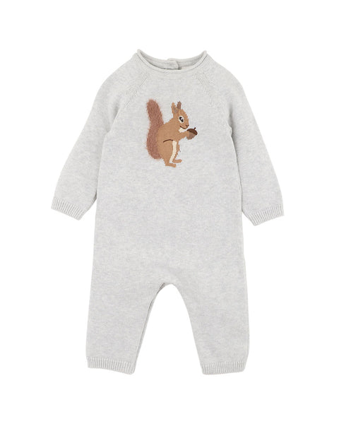 TOBY SQUIRREL KNITTED ROMPER
