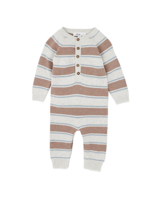 ALVIN STRIPE ORGANIC KNITTED ROMPER
