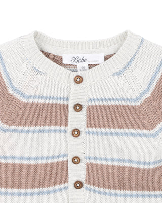 ALVIN STRIPE ORGANIC KNITTED ROMPER