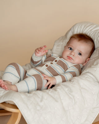 ALVIN STRIPE ORGANIC KNITTED ROMPER