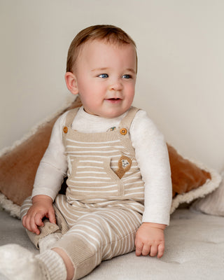 HUNTER ORGANIC STRIPE KNITTED OVERALLS
