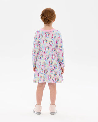 UNICORN PONY LONG SLEEVE POLLY DRESS