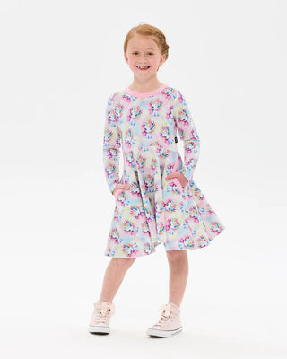 UNICORN PONY LONG SLEEVE POLLY DRESS