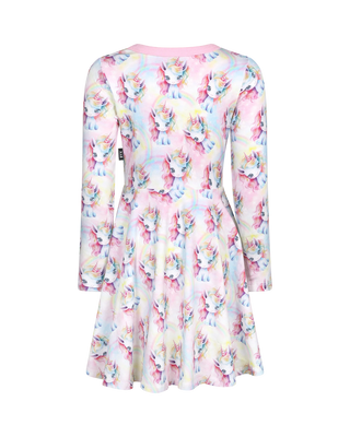 UNICORN PONY LONG SLEEVE POLLY DRESS