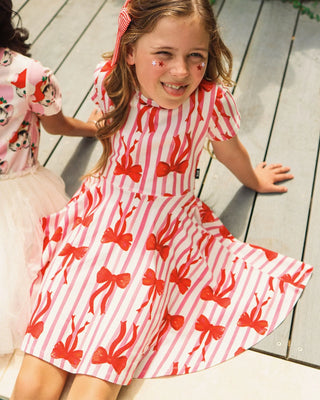Waisted Dress - PINK CLAY STRIPE