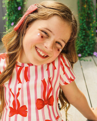 Waisted Dress - PINK CLAY STRIPE
