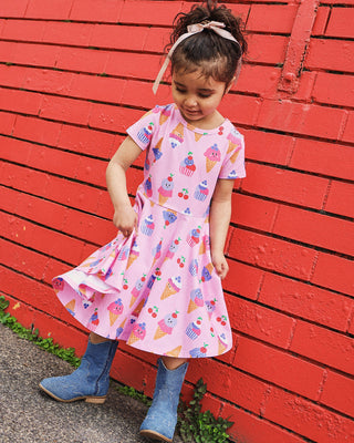 Waisted Dress - PINK LAVENDER