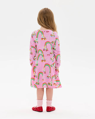 LET THE GOOD TIMES ROLL LONG SLEEVE WAISTED DRESS