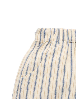 Pull On Striped Short - Ticking Stripe