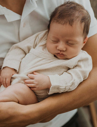 Pointelle Long Sleeve Wrap Bodysuit - Wheat Melange