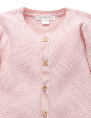 Textured Cardigan - Pink Melange