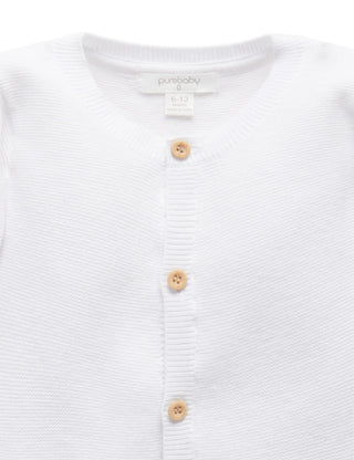 Textured Cardigan - White