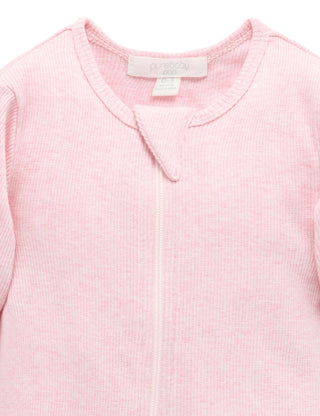 Ribbed Zip Growsuit