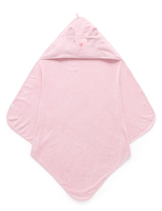 Hooded Bear Towel | Pale Pink Melange
