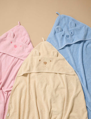 Hooded Bear Towel | Pale Blue Melange