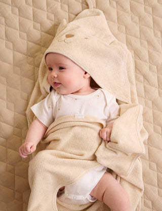 Hooded Bear Towel | Wheat Melange