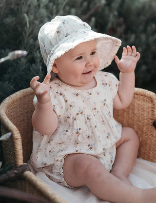 Garden Floral Romper - Garden Ditsy Print