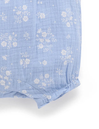 Butterfly Romper - Sky Floral Print
