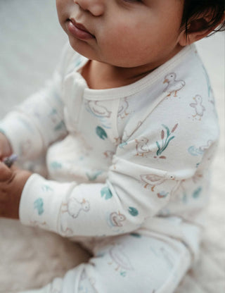 Printed Zip Growsuit - Garden Goose