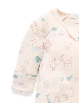 Printed Zip Growsuit - Garden Goose