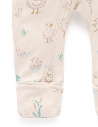 Printed Zip Growsuit - Garden Goose