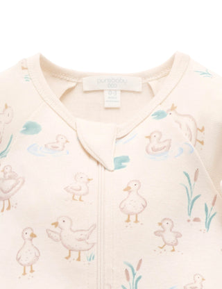 Printed Zip Growsuit - Garden Goose