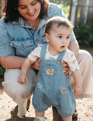 Denim Overall Set - Faded Denim