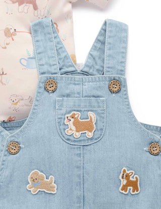 Denim Overall Set - Faded Denim