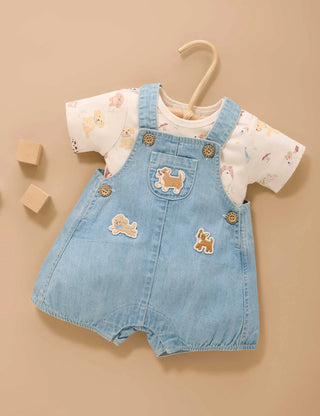 Denim Overall Set - Faded Denim