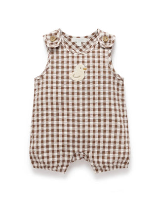 Ducky Gingham Romper - Milk Choc Gingham