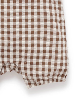 Ducky Gingham Romper - Milk Choc Gingham