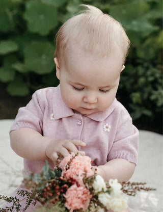 Knitted Embroidered Set - Petunia Melange