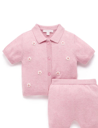 Knitted Embroidered Set - Petunia Melange