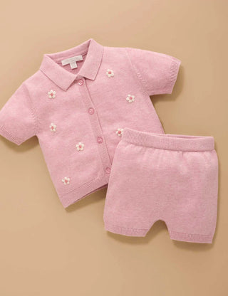 Knitted Embroidered Set - Petunia Melange