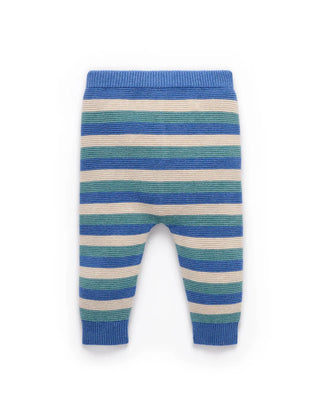 KNITTED LEGGING - DUCK EGG STRIPE