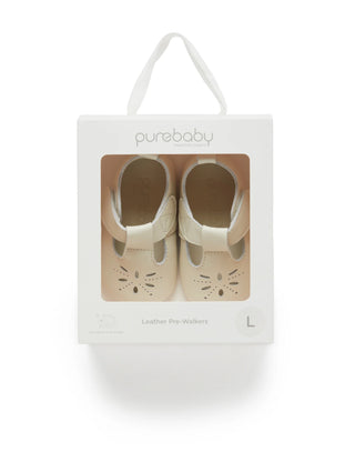 Leather Eyelet T-Bars - Vanilla