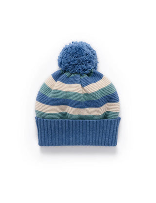 STRIPED BEANIE - DUCK EGG STRIPE